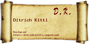 Ditrich Kitti névjegykártya